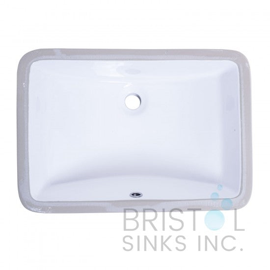 LAVABO SOUS-PLAN PORCELAINE RECTANGLE 21'' X 15'' BLANC