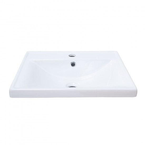 LAVABO SUR COMPTOIR CARRÉ 20'' X 17'' MONOTROU BLANC