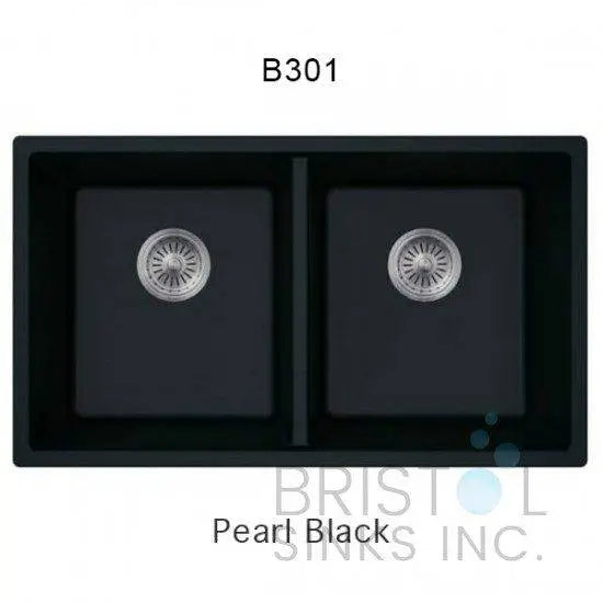 EVIER DOUBLE SOUS-PLAN GRANITE 32'' X 18'' NOIR