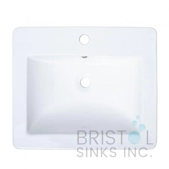 LAVABO SUR COMPTOIR CARRÉ 21'' X 18'' BLANC